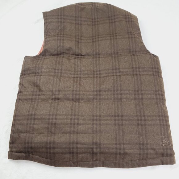 Prana Men's Brown Plaid Portal Reversible Sleeveless Padded Puffer Vest Size L - Picture 3 of 8
